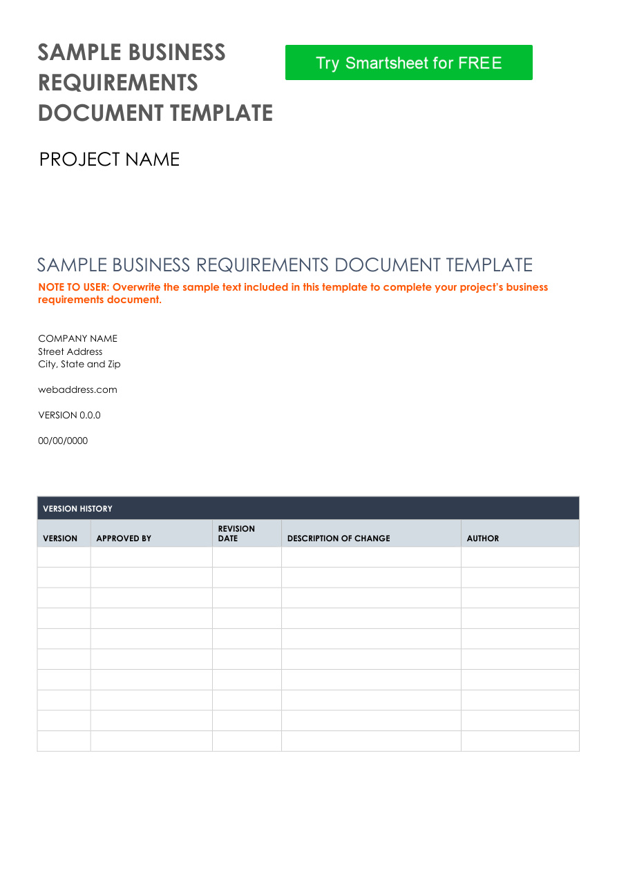 Sample BRD: Business Requirements Document PDF – Unknown