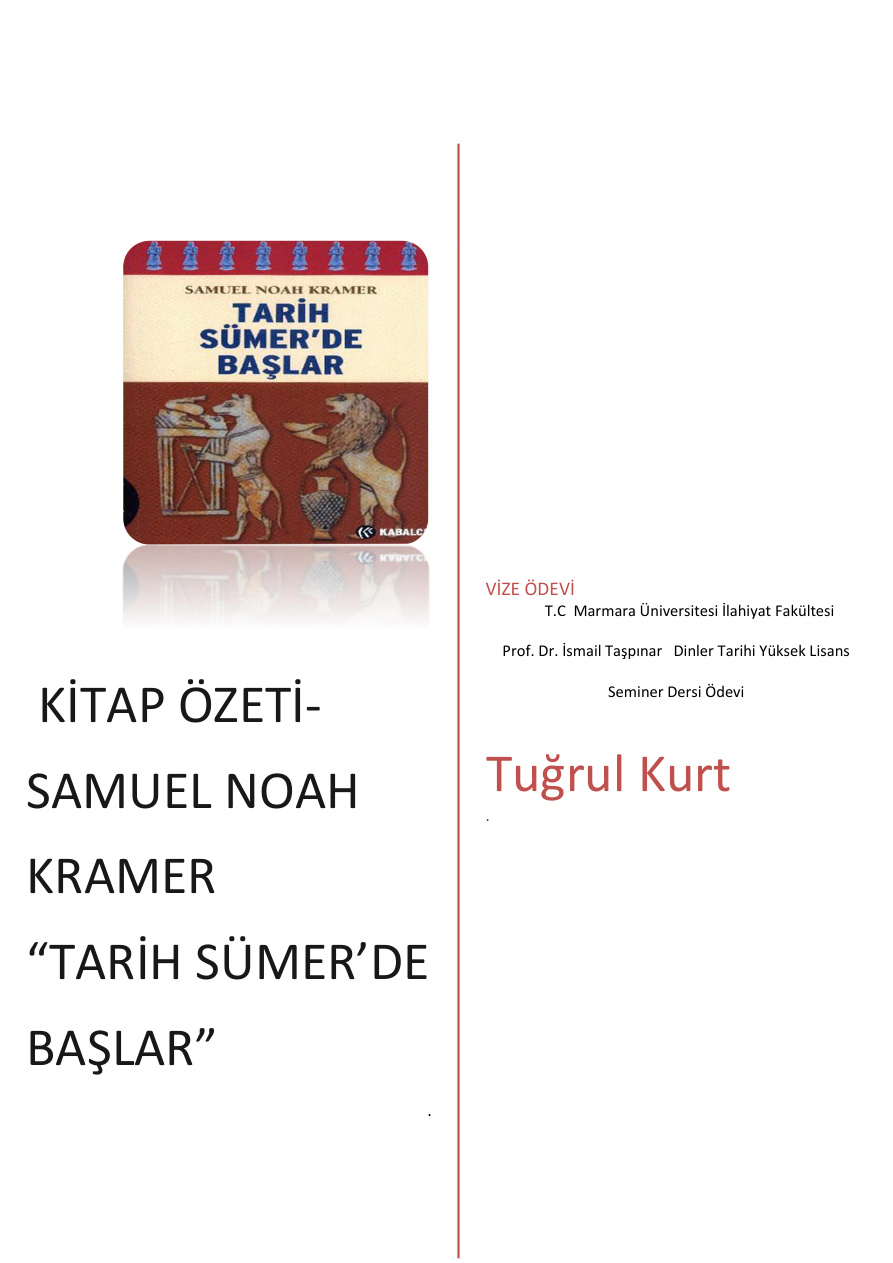 “Tarih Sümer’de Başlar” PDF – Samuel Noah Kramer