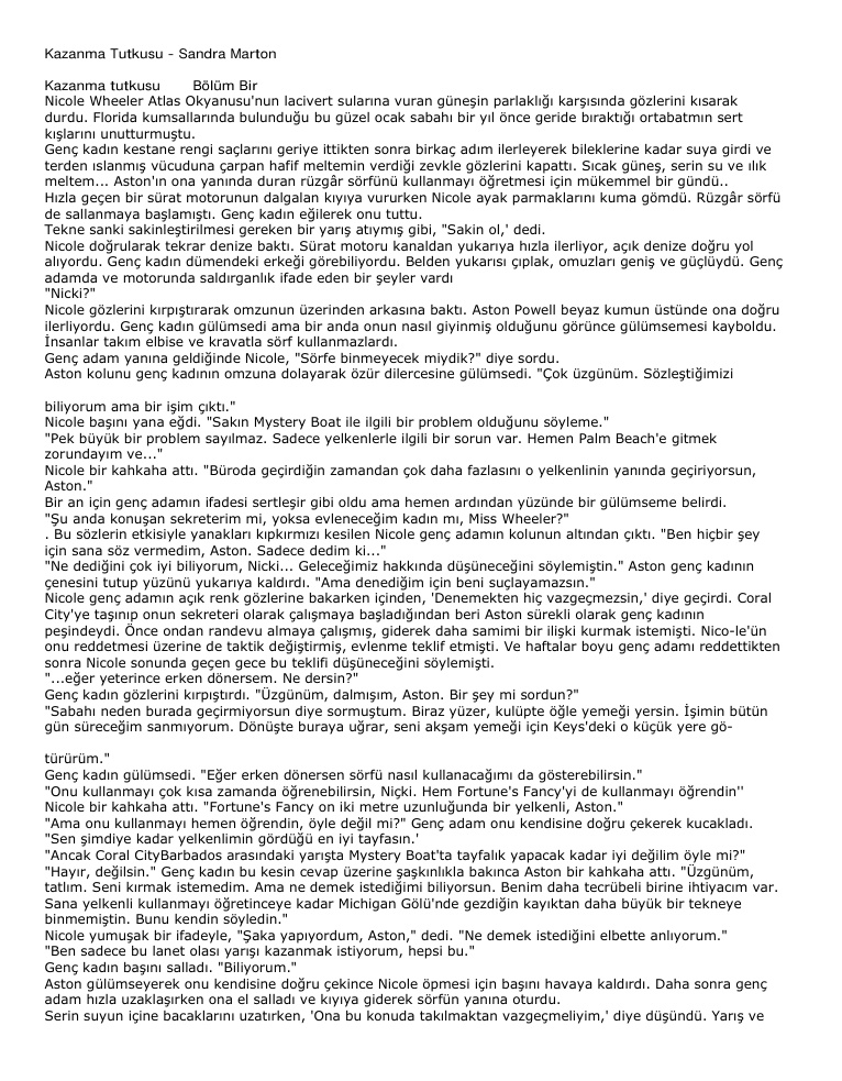 Kazanma Tutkusu PDF – Sandra Marton