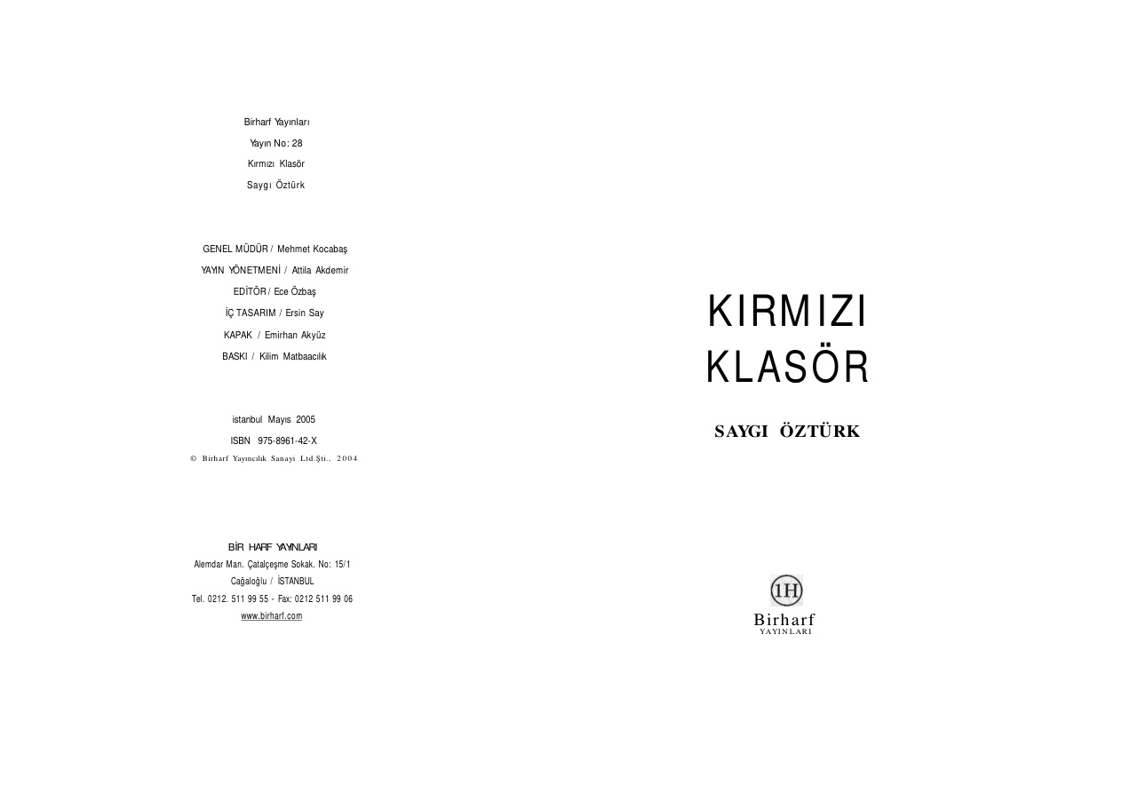 Kirmizi Klasor PDF – Saygı Öztürk