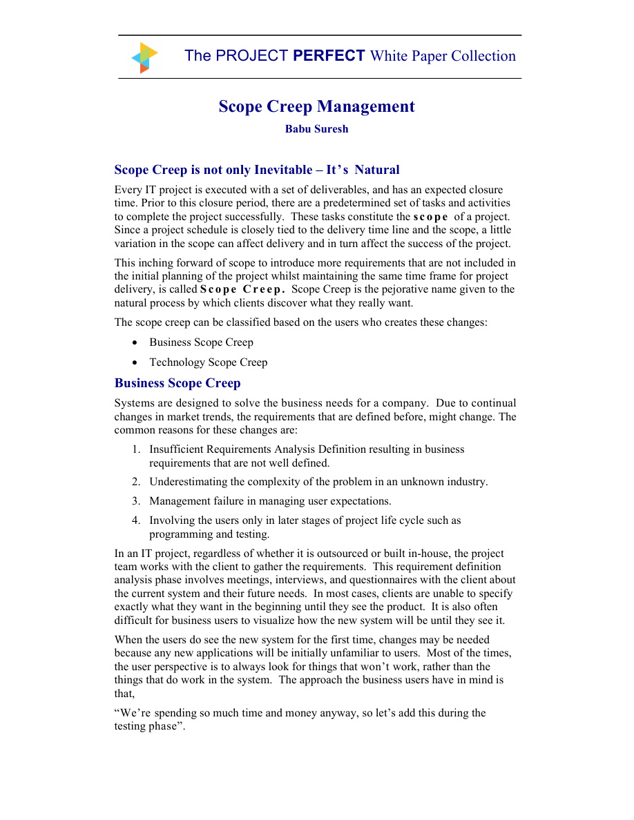 Scope Creep PDF – Unknown