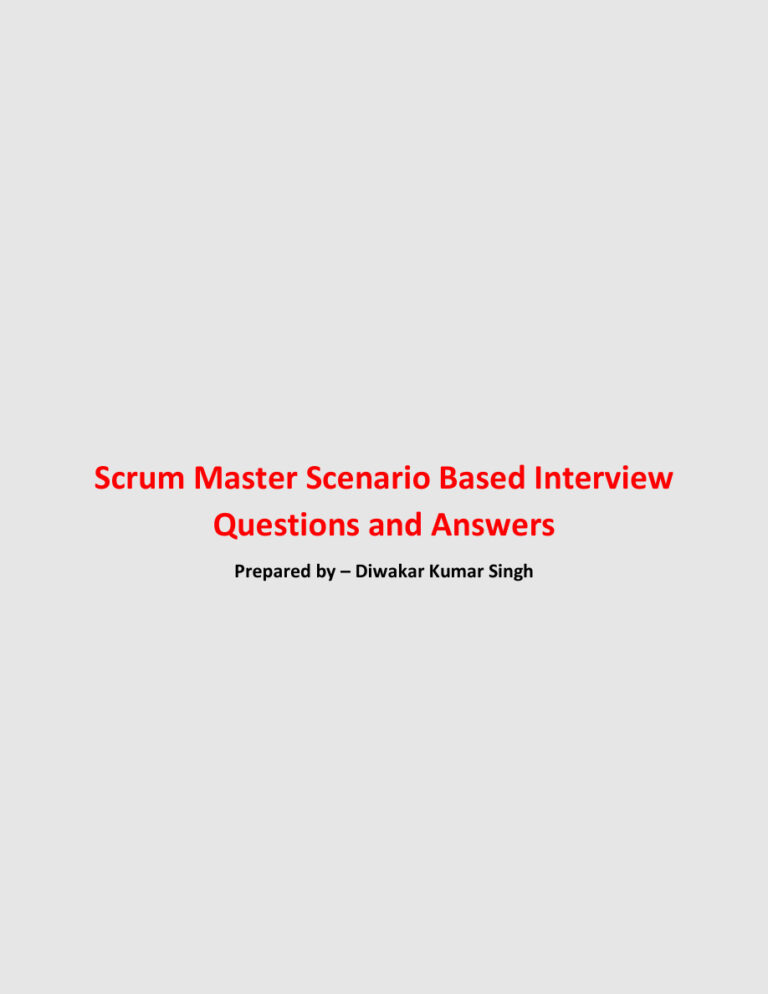 Scrum Master Scenario Based Interview Questions and Answers Kitap Kapağı