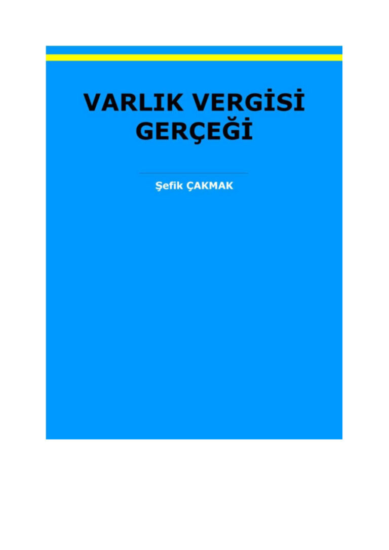 Sefik Cakmak Varlik Vergisi Gercegi Kitap Kapağı