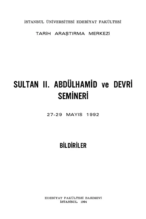 Sultan II. Abdülhamid ve Devri Semineri PDF – Kolektif / Akademik