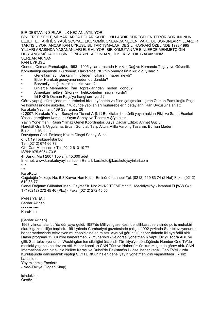Kan Uykusu PDF – Serdar Akinan