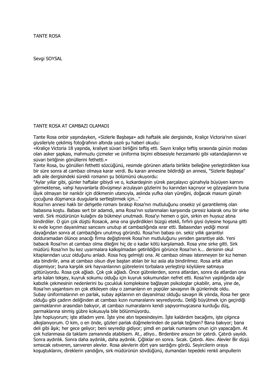 Tante Rosa PDF – Sevgi Soysal