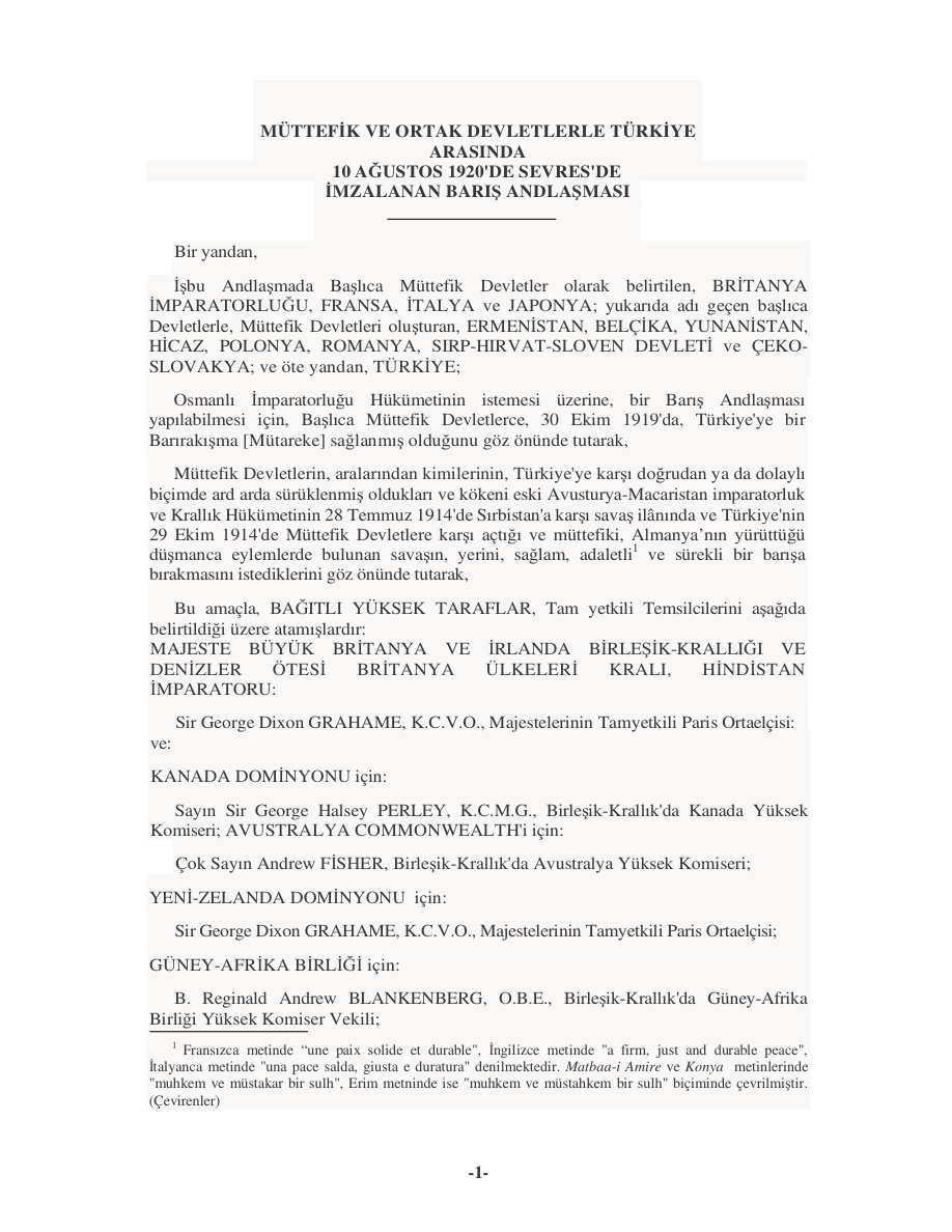 Sevr Baris Andlasmasi PDF – Kolektif / Arşiv