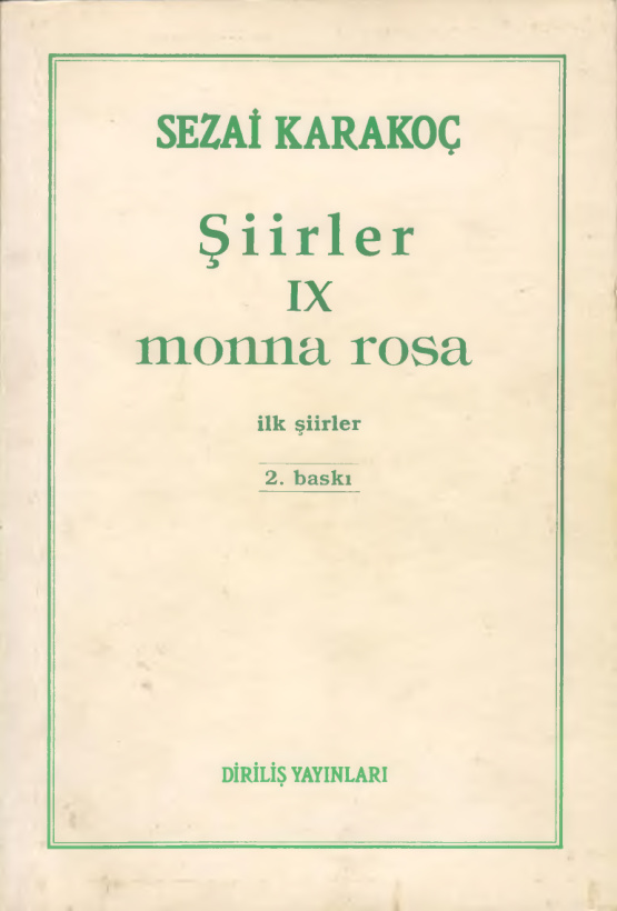 Monna Rosa PDF – Sezai Karakoç