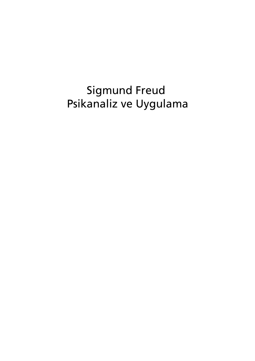 Psikanaliz ve Uygulama PDF – Sigmund Freud