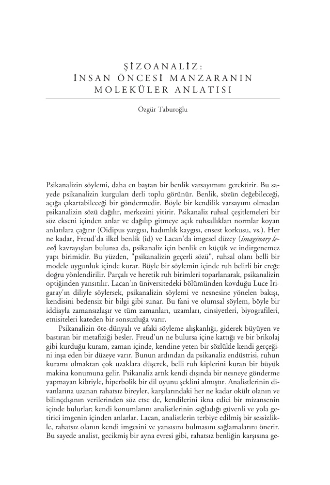 Şizoanaliz İnsan Öncesi Manzaranın Moleküler Anlatısı PDF – Kolektif