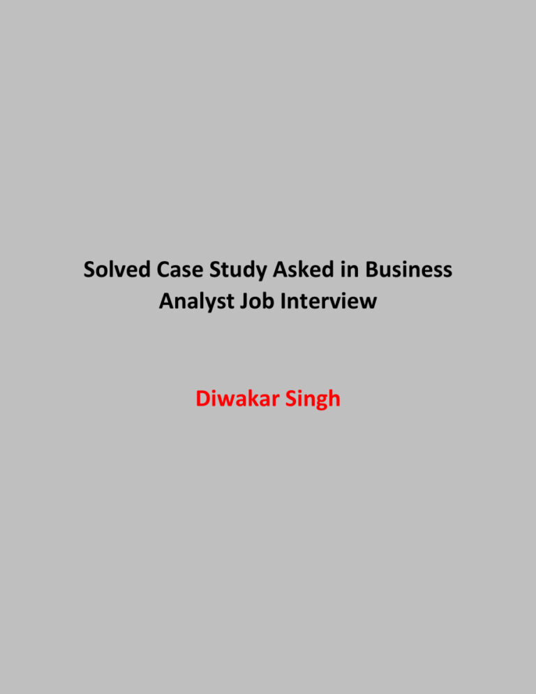 Solved BA Case Study Kitap Kapağı