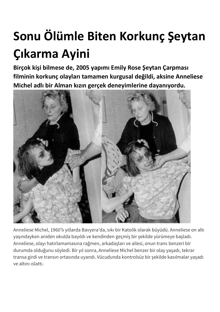 Sonu Ölümle Biten Korkunç Şeytan Çıkarma Ayini PDF – Kolektif