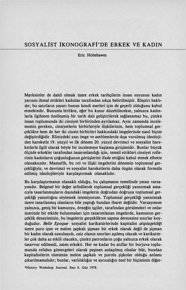 Sosyalist İkonografi’de Erkek ve Kadın PDF – Eric J. Hobsbawm