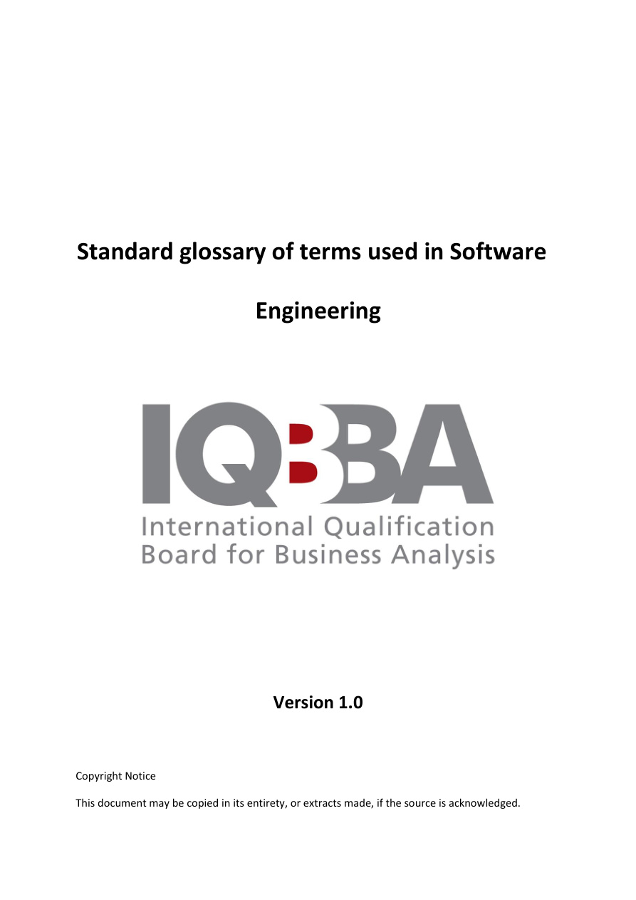 Standard Glossary of Software Engineering Terms PDF – Unknown