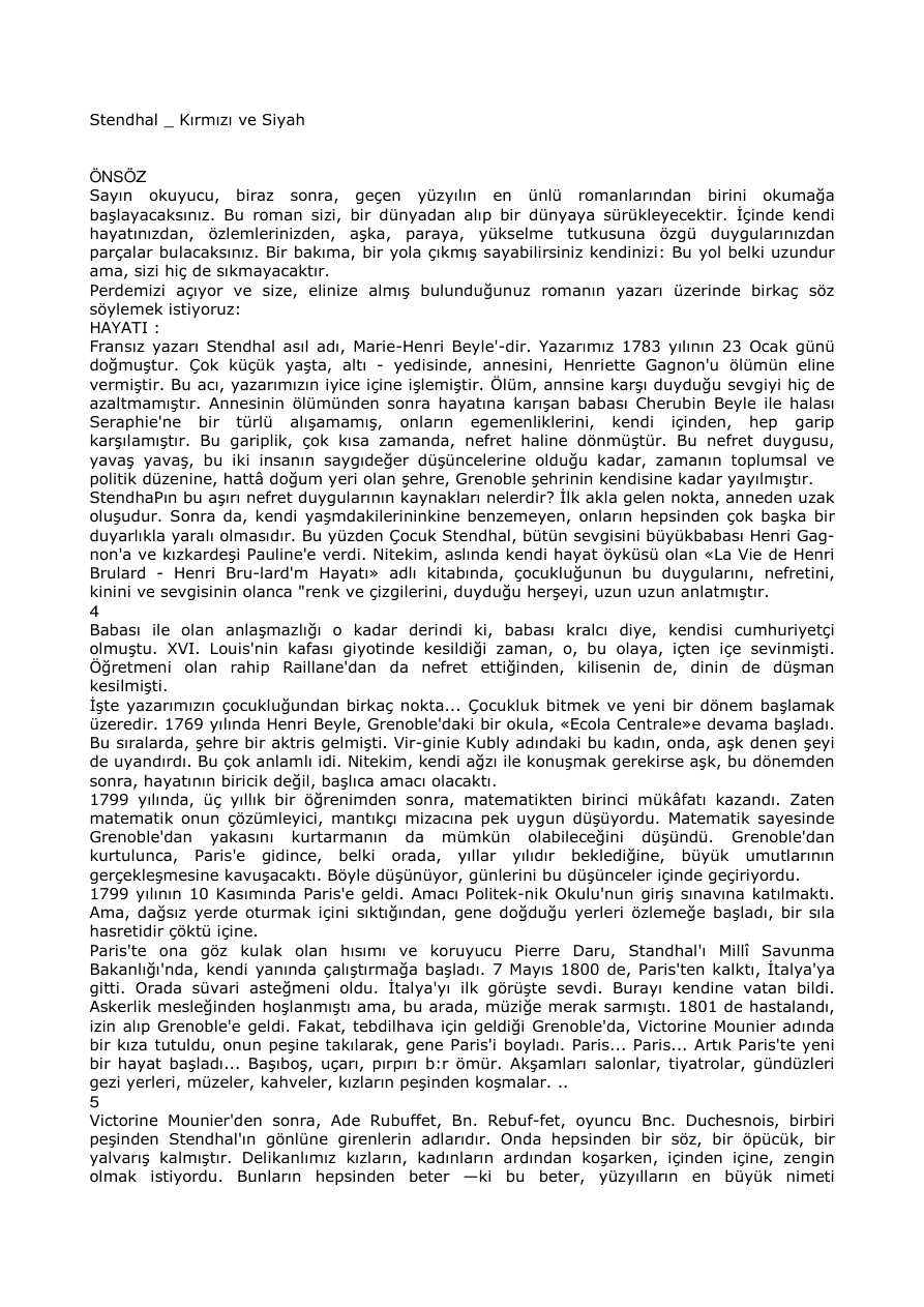 Kirmizi Ve Siyah PDF - Stendhal 12 Kirmizi Ve Siyah PDF – Stendhal