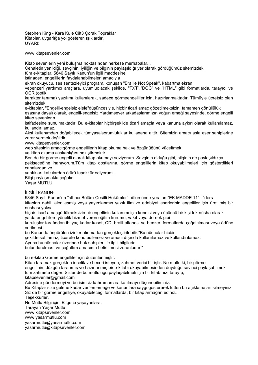 Kara Kule 3 Corak Topraklar PDF – Stephen King