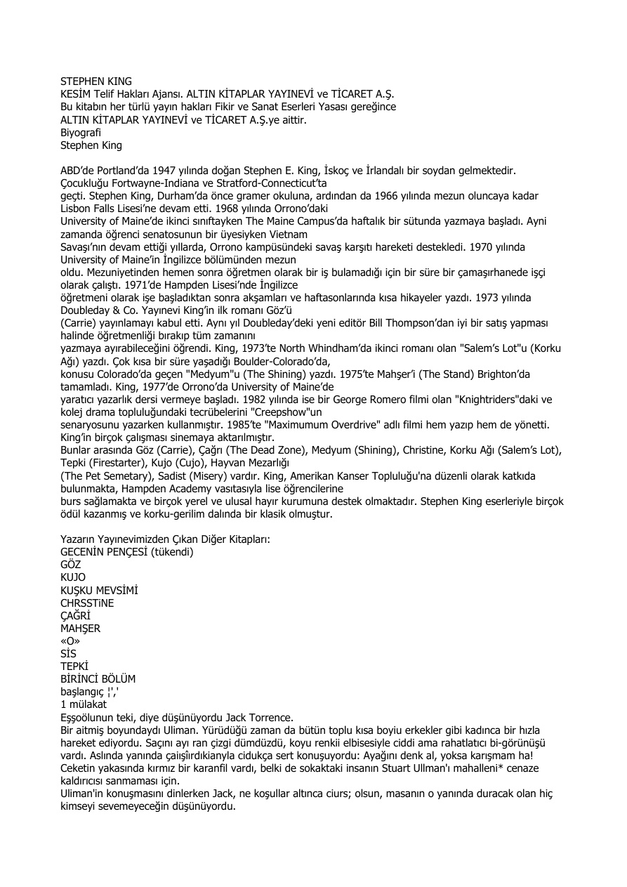 Medyum PDF – Stephen King