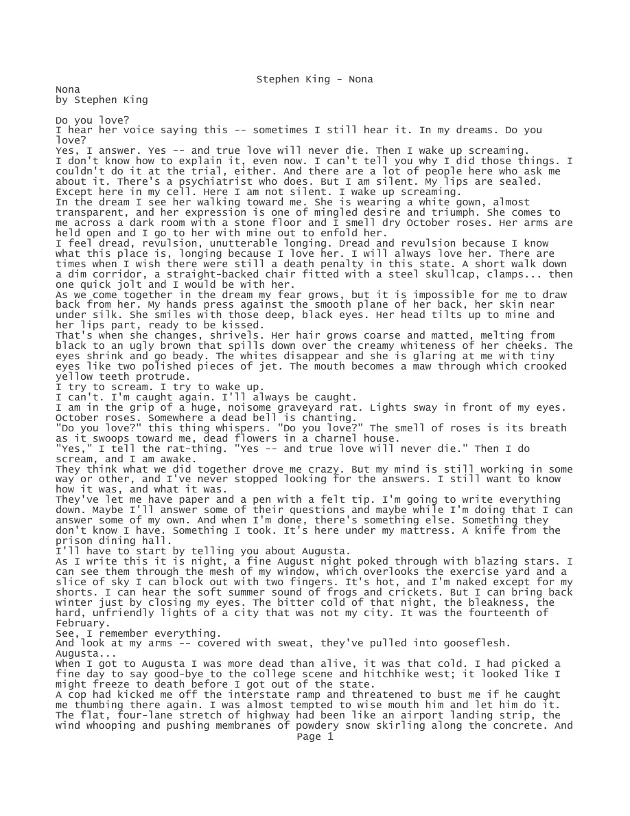 Nona PDF – Stephen King