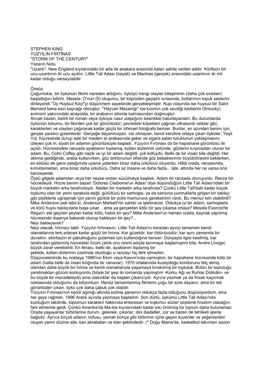 Yüzyılın Fırtınası PDF – Stephen King