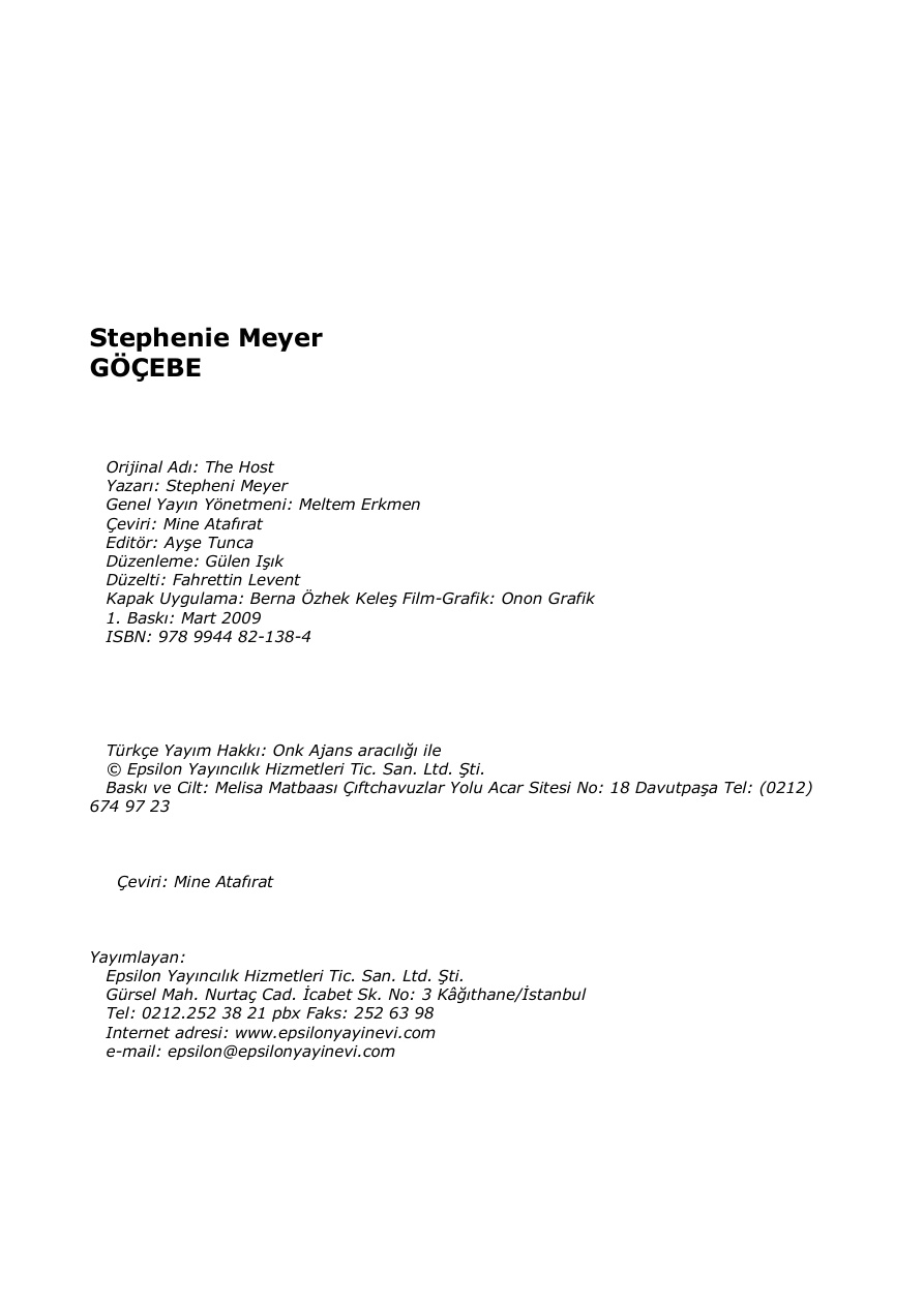 Göçebe PDF – Stephenie Meyer