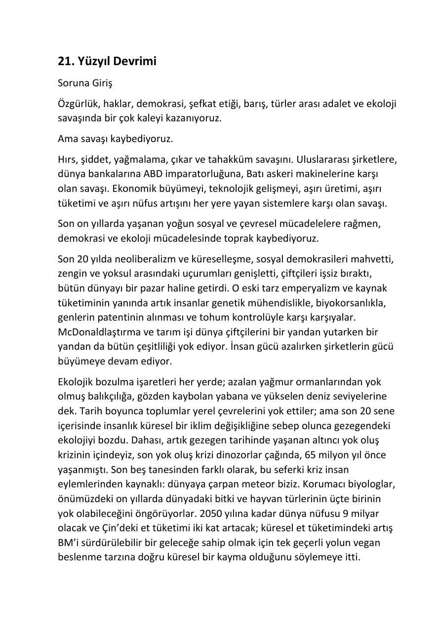 21. Yüzyıl Devrimi PDF – Steve Best