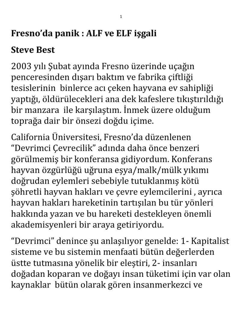 Steve Best Fresno’da panik; ALF ve ELF işgali Kitap Kapağı