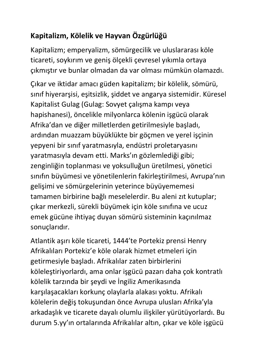 Kapitalizm, Kölelik ve Hayvan Özgürlüğü PDF – Steve Best