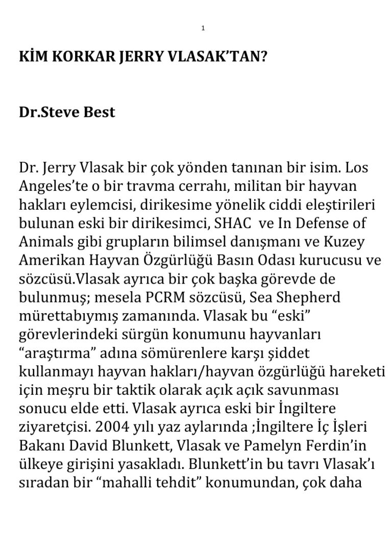 Steve Best Kim Korkar Jerry Vlasak’tan Kitap Kapağı