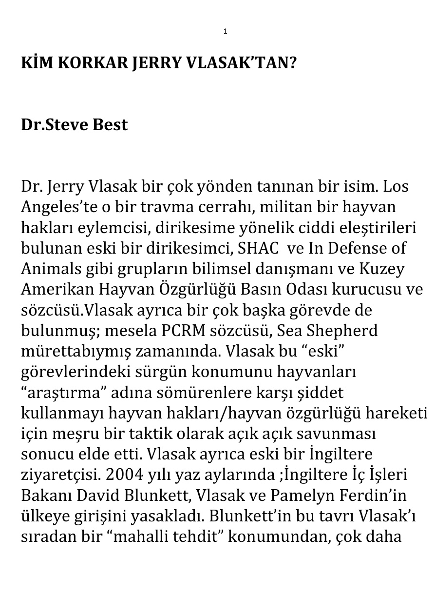 Kim Korkar Jerry Vlasak’tan PDF – Steve Best