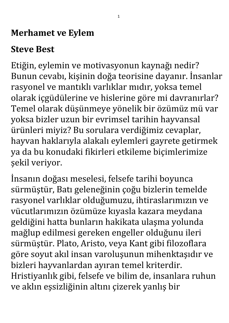 Merhamet ve Eylem PDF – Steve Best