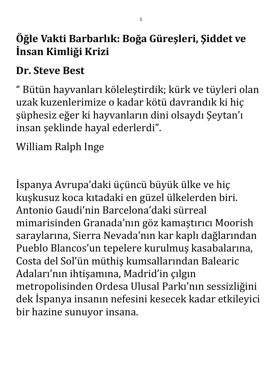 Öğle Vakti Barbarlık; Boğa Güreşleri, Şiddet ve İnsan Kimliği Krizi PDF – Steve Best