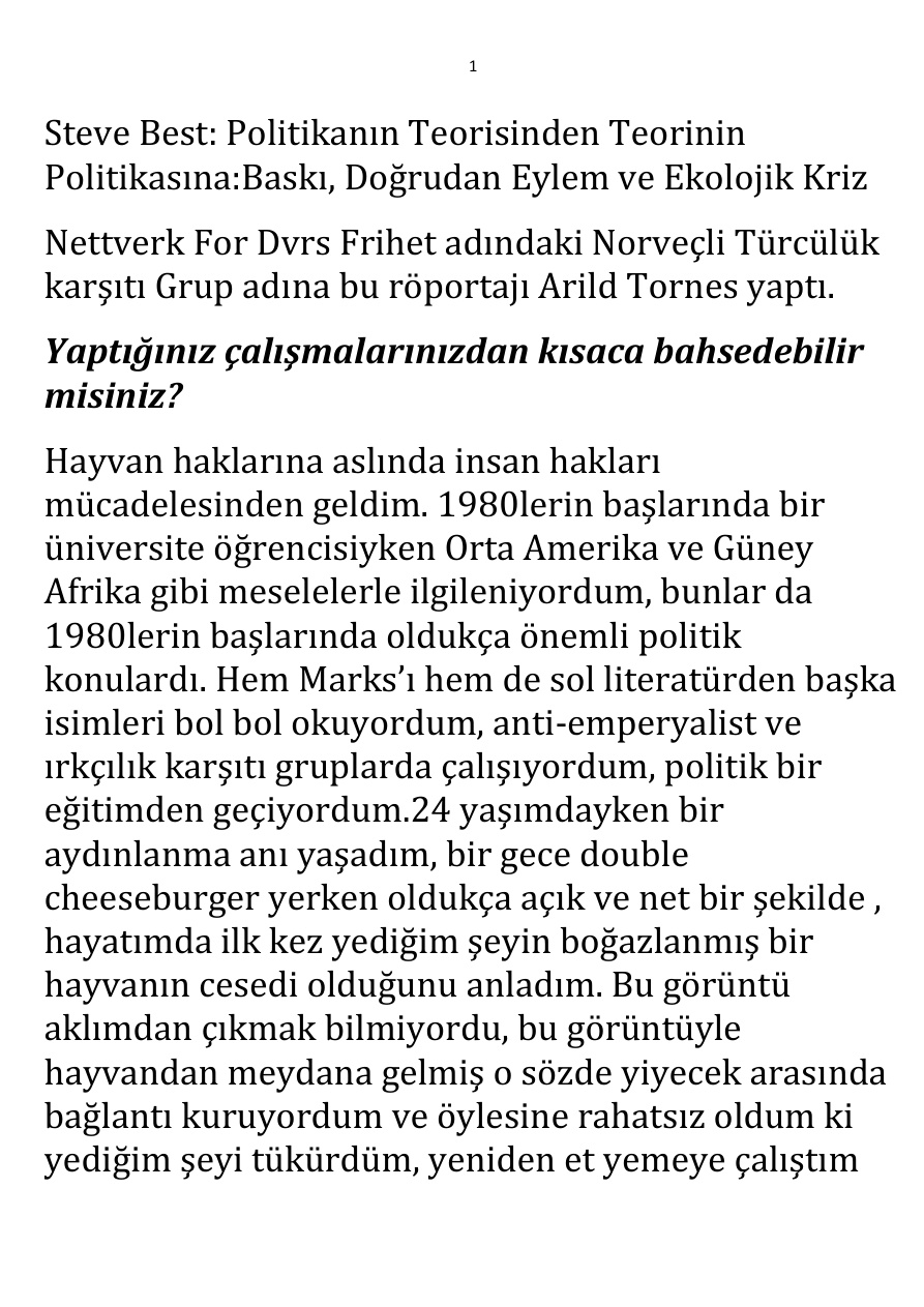 Politikanın Teorisinden Teorinin Politikasına;Baskı, Doğrudan Eylem ve Ekolojik Kriz PDF – Steve Best