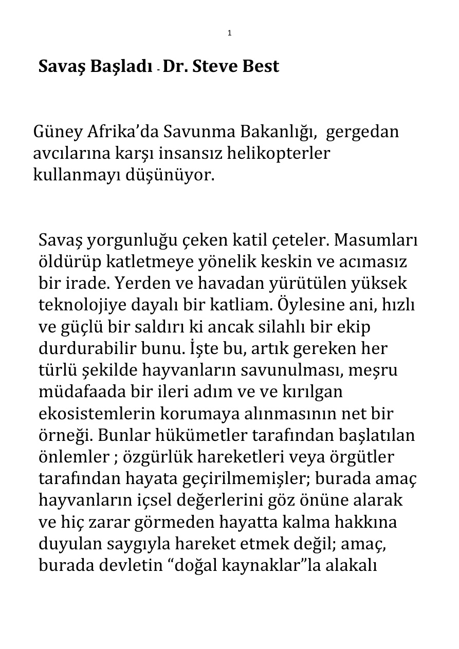 Savaş Başladı PDF – Steve Best