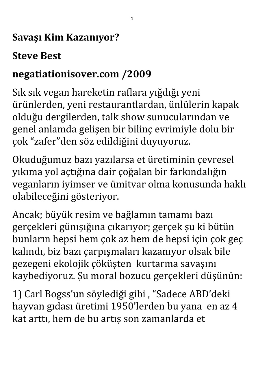 Savaşı Kim Kazanıyor PDF – Steve Best