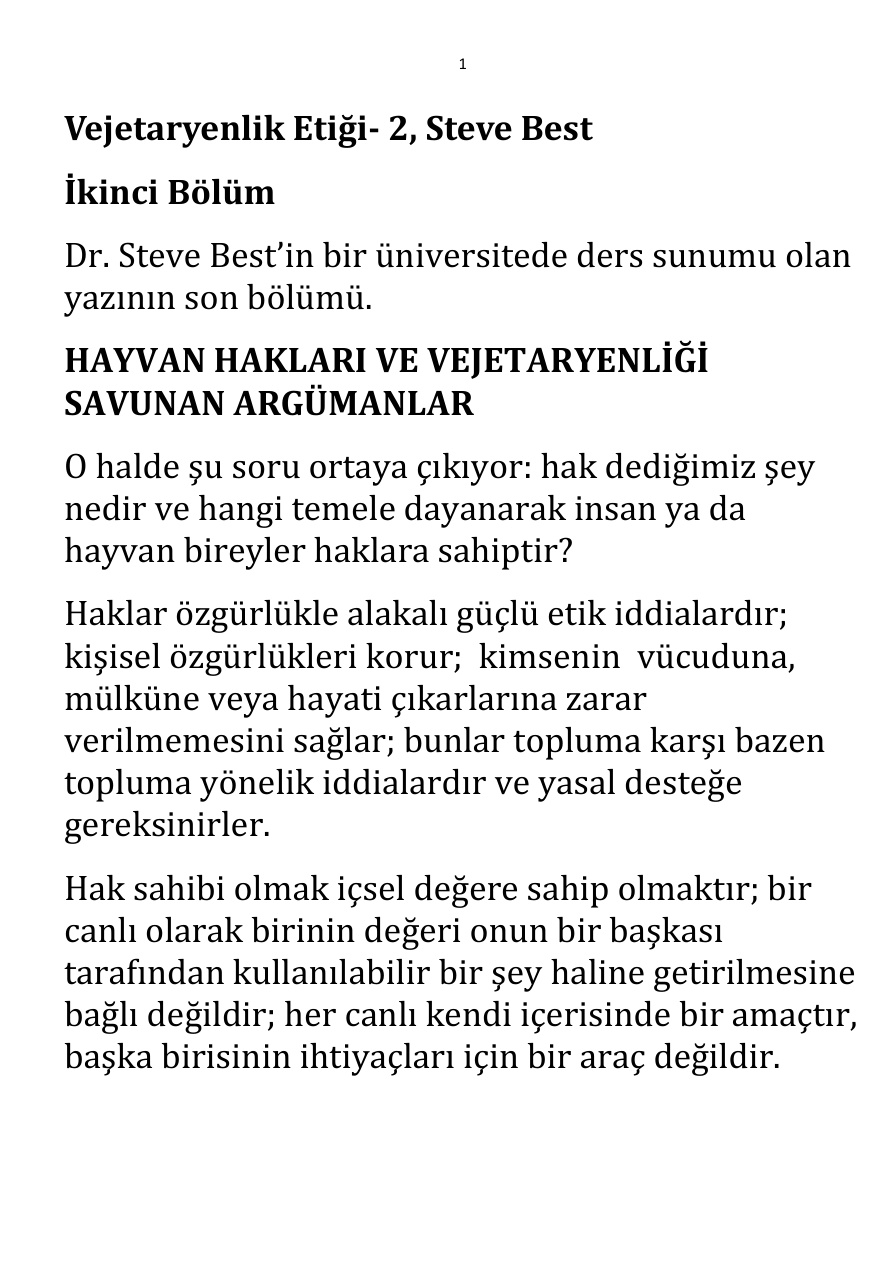 Vejetaryenlik Etiği 2 PDF – Steve Best