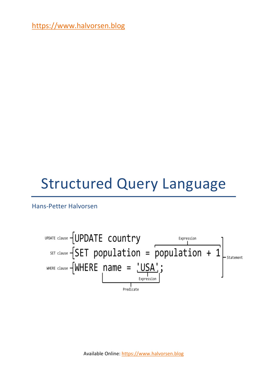 Structured Query Language (SQL) PDF – Unknown