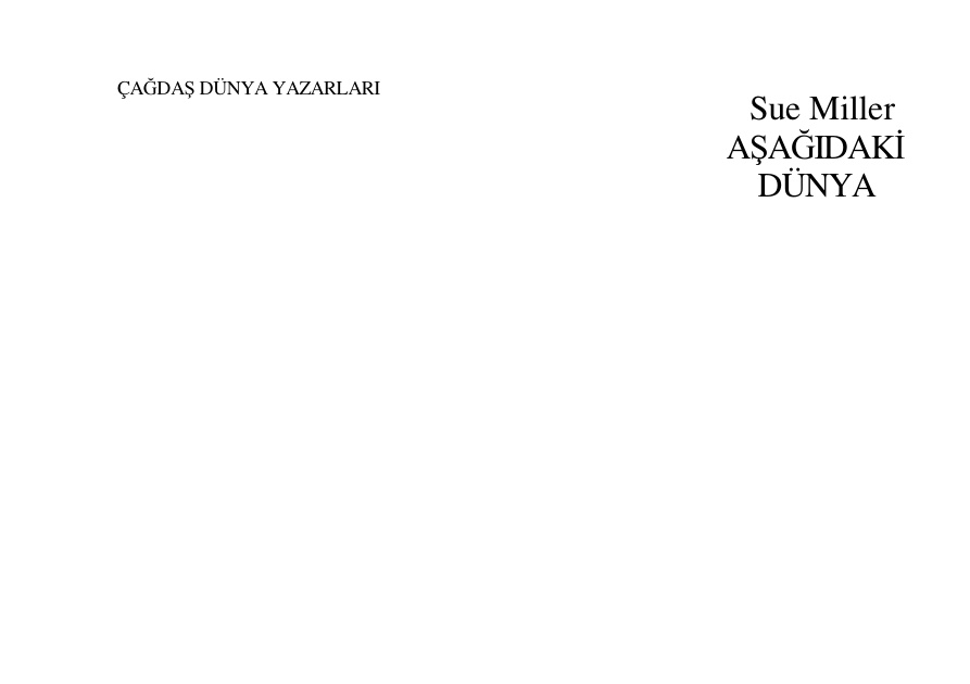 Asagidaki Dunya PDF – Sue Miller