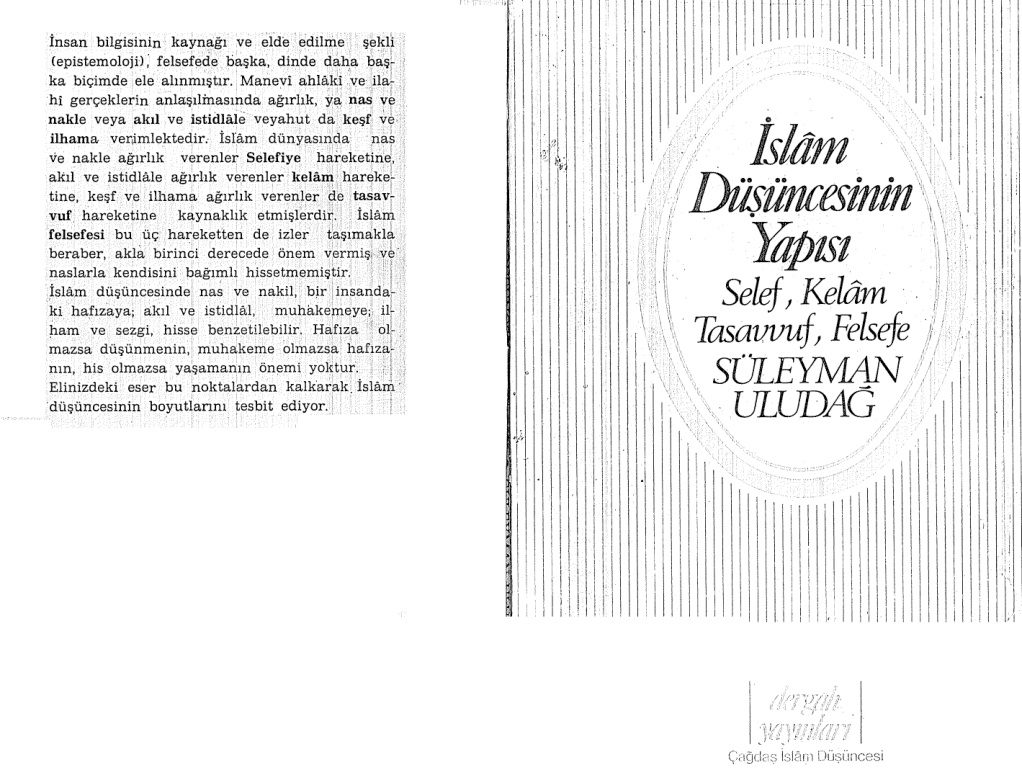 Islam Dusuncesinin Yapisi Selef, Kelam, Tasavvuf, Felsefe PDF – Süleyman Uludağ