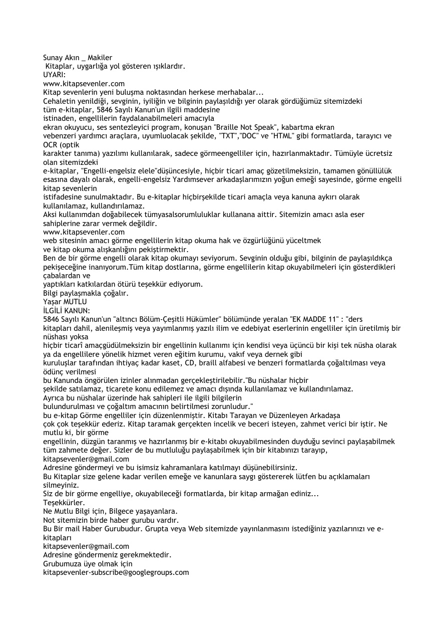 Makiler PDF – Sunay Akın