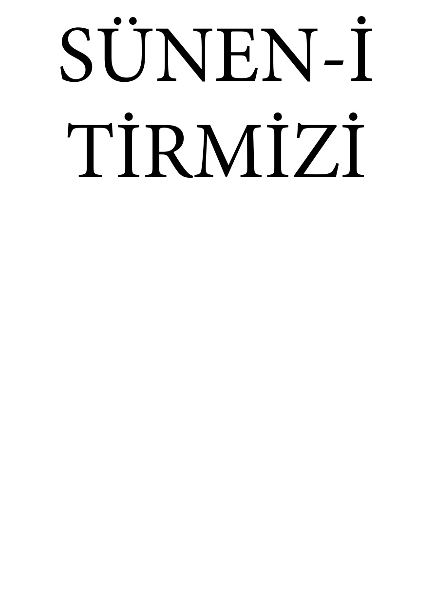 Sünen-i-Tirmizi PDF – Tirmizi