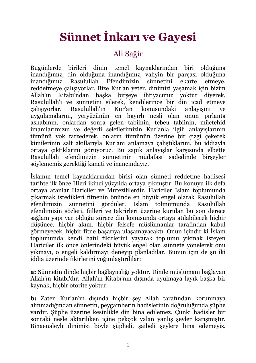 Sunnet Kitaplari (2) PDF – Kolektif / İslami İlimler