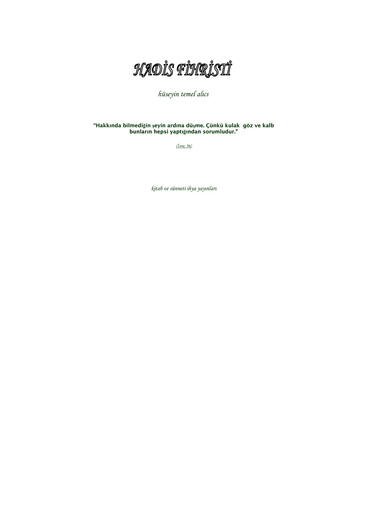 Sunnet Kitaplari (4) PDF – Kolektif / İslami İlimler