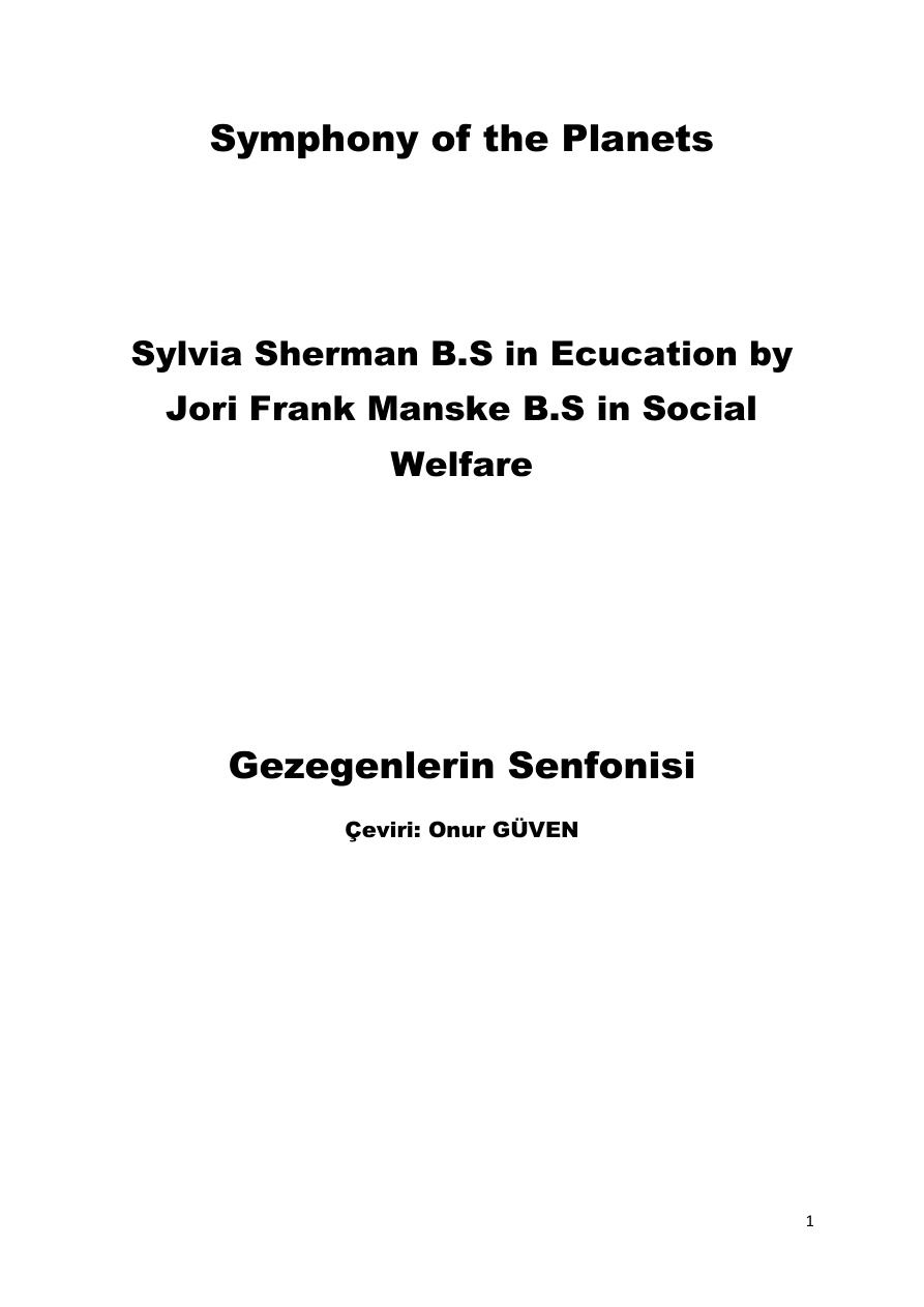 Gezegenlerin Senfonisi PDF – Sylvia Sherman (Onur Güven)