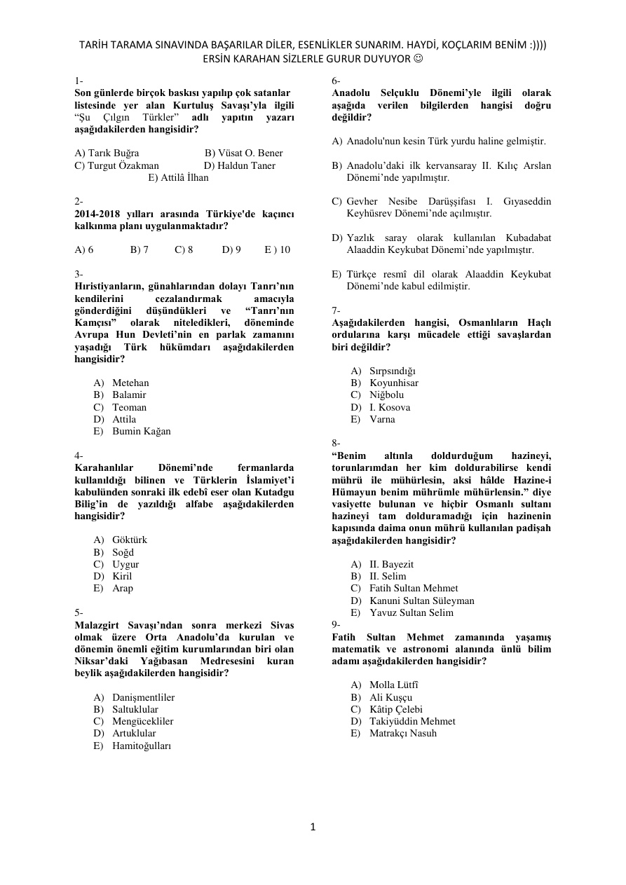 TARAMA TARİH ERSİN KARAHAN PDF – Ersin Karahan
