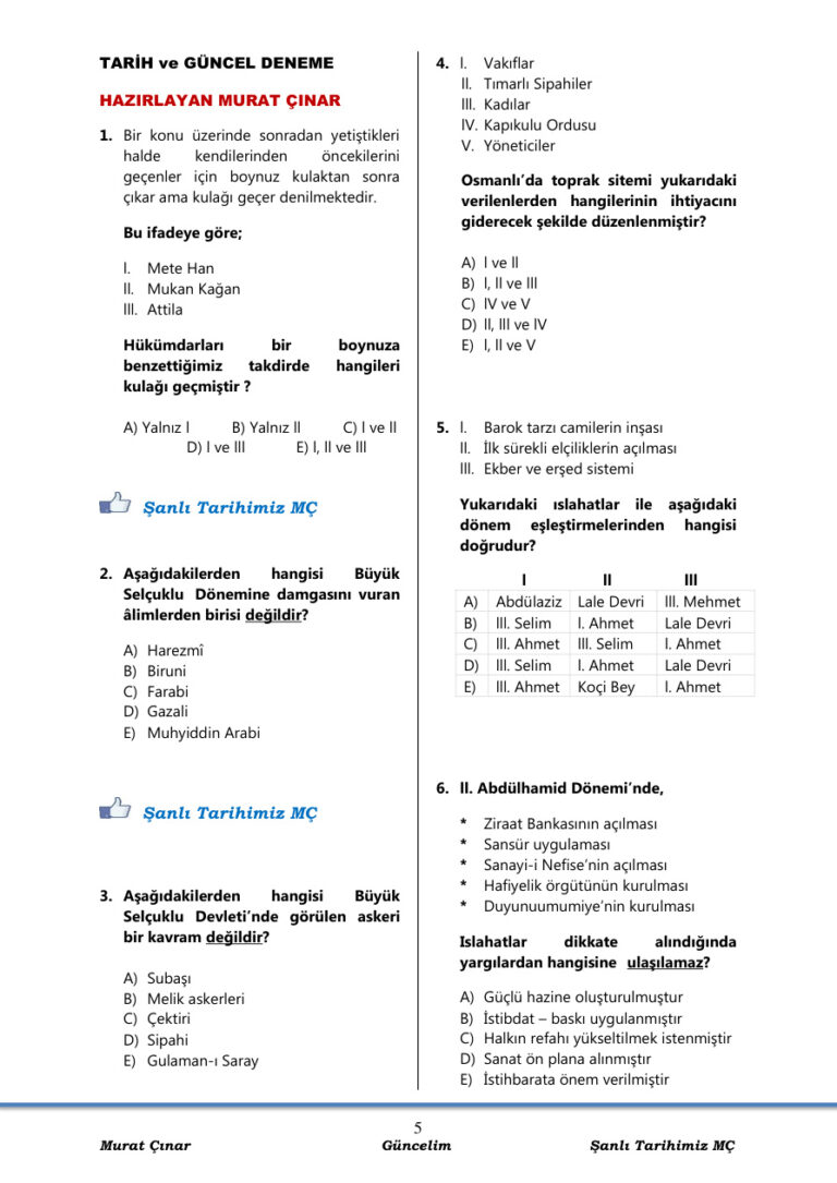 TARİH DENEME 2018 MÇ 7 Kitap Kapağı