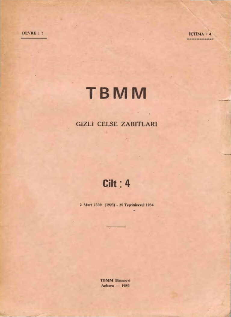 TBMM Gizli Celse Zabıtları Cilt 4 PDF - TBMM / Kolektif 3 TBMM Gizli Celse Zabıtları Cilt 4 Gri TBMM Yayınları Kitap Kapağı