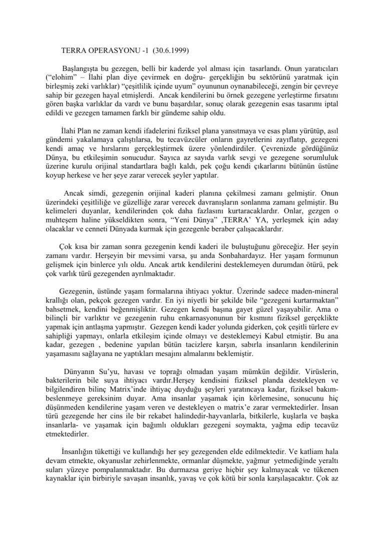 TERRA OPERASYONU 1 Kitap Kapağı