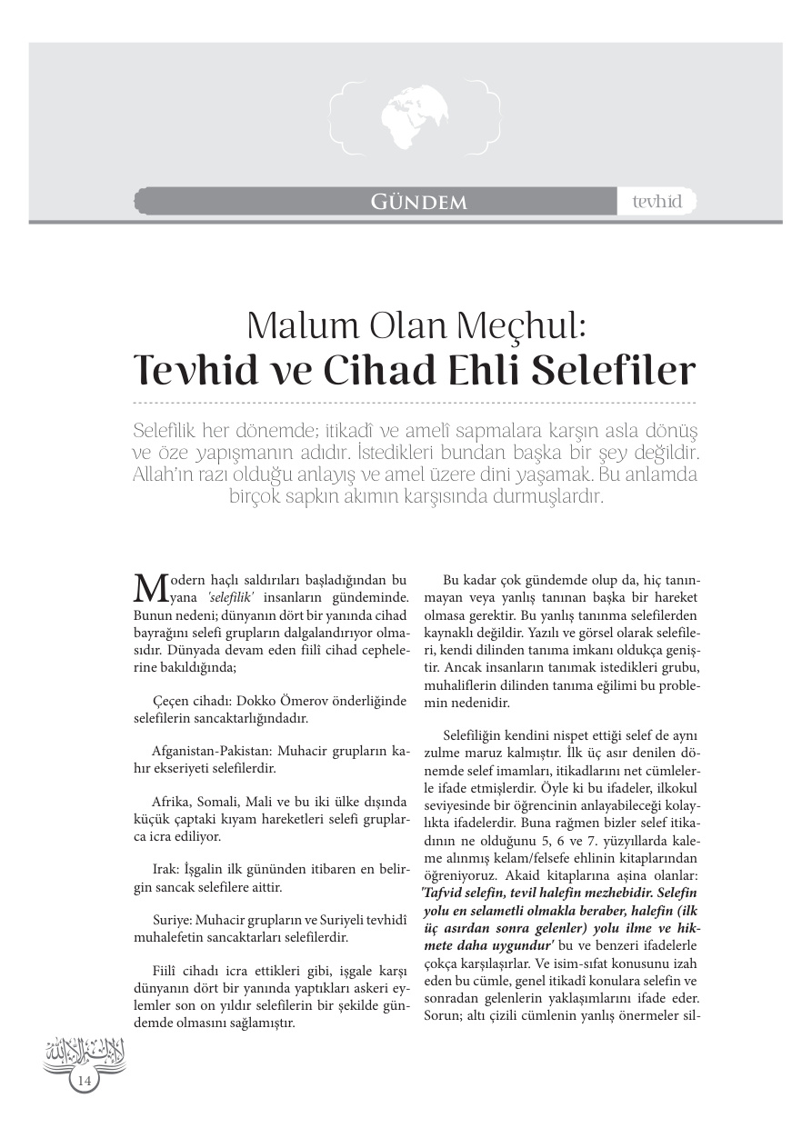 TEVHİD VE CİHAD EHLİ SELEFİLER PDF – Kolektif / Araştırma
