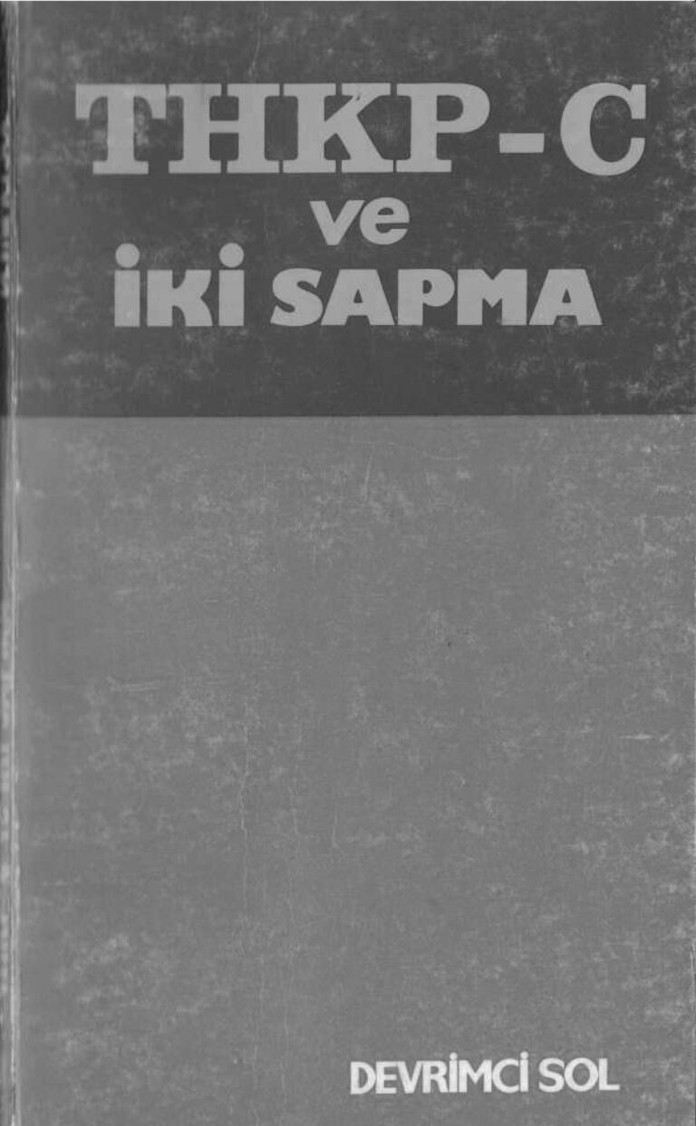 THKPC ve İki Sapma Devrimci Sol Yayınları Kitap Kapağı