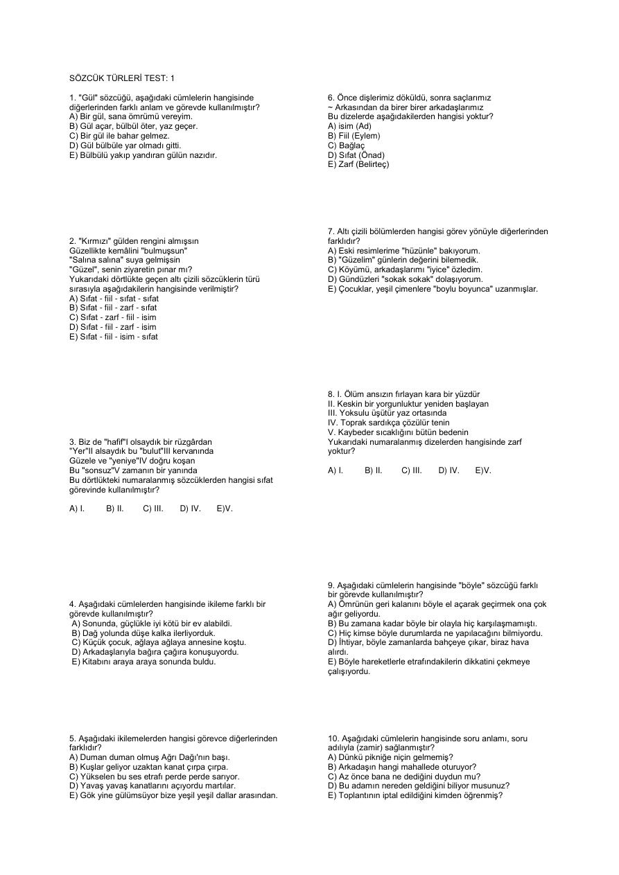 TÜRKÇETest1-8 PDF – Kolektif / Eğitim